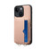 iPhone 14 Plus Zipper Card Slot Phone Case - Pink