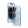 iPhone 14 Plus R-JUST Square Round Mirror PC+TPU Phone Case - Blue