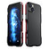 iPhone 14 Plus Sharp Edge Magnetic Shockproof Metal Frame Phone Case - Black Red