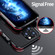 iPhone 14 Plus Sharp Edge Magnetic Shockproof Metal Frame Phone Case - Black Red