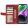 iPhone 14 Plus GEBEI Top-grain Horizontal Flip Leather Phone Case - Wine Red