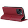 iPhone 14 Plus GEBEI Top-grain Horizontal Flip Leather Phone Case - Wine Red
