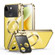 iPhone 14 Plus Large Window Holder MagSafe Magnetic Metal Phone Case - Yellow