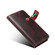 iPhone 14 Plus Denior Oil Wax Cowhide DK Magnetic Button Leather Phone Case - Dark Red