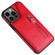 iPhone 13 Pro Max Solid Color Double Buckle Zipper Shockproof Phone Case  - Red