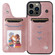 iPhone 13 Pro Max Solid Color Double Buckle Zipper Shockproof Phone Case  - Rose Gold