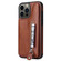 iPhone 13 Pro Max Solid Color Double Buckle Zipper Shockproof Phone Case  - Brown