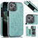 iPhone 13 Pro Max Butterflies Flowers Double Buckle PU + TPU Protective Case with Holder & Card Slots & Photo Frame  - Green