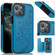 iPhone 13 Pro Max Butterflies Flowers Double Buckle PU + TPU Protective Case with Holder & Card Slots & Photo Frame  - Blue