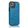 iPhone 13 Pro Max Butterflies Flowers Double Buckle PU + TPU Protective Case with Holder & Card Slots & Photo Frame  - Blue