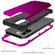 iPhone 13 Pro Max 3 in 1 Shockproof PC + Silicone Protective Case iPhone 12 Pro Max - Dark Purple + Black