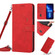 iPhone 13 Pro Max Skin Feel Heart Pattern Leather Phone Case With Lanyard  - Red