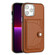 iPhone 13 Pro Max Shockproof Leather Phone Case with Card Holder - Brown