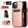 iPhone 13 Pro Max Solid Color PC + TPU Protective Case with Holder & Card Slots  - Rose Gold