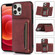 iPhone 13 Pro Max Three-fold Leather Phone Case with Card Slot & Wallet & Holder  - Wine Red