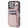 iPhone 13 Pro Max Zipper Card Slots RFID Phone Case - Rose Gold