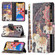 iPhone 13 Pro Max Colored Drawing Pattern Zipper Horizontal Flip Leather Case with Holder & Card Slots & Wallet  - Flower Elephants