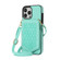 iPhone 13 Pro Max Rhombic Texture RFID Phone Case with Lanyard & Mirror - Mint Green