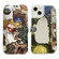 iPhone 13 Pro Max Oil Painting Pattern Mirror Leather Phone Case - Tobacco Pipe