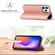 iPhone 13 Pro Max LC.IMEEKE Strong Magnetic PU + Matte TPU Horizontal Flip Leather Case with Holder & Card Slots & Wallet iPhone 13 Pro - Rose Gold