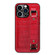 iPhone 13 Pro Max Crocodile Wristband Wallet Leather Back Cover Phone Case - Red