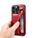 iPhone 13 Pro Max Crocodile Wristband Wallet Leather Back Cover Phone Case - Red
