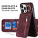 iPhone 13 Pro Max Retro Ring and Zipper RFID Card Slot Phone Case - Wine Red