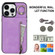 iPhone 13 Pro Max Retro Ring and Zipper RFID Card Slot Phone Case - Purple