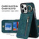iPhone 13 Pro Max Retro Ring and Zipper RFID Card Slot Phone Case - Blue