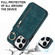 iPhone 13 Pro Max Retro Ring and Zipper RFID Card Slot Phone Case - Blue