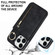 iPhone 13 Pro Max Retro Ring and Zipper RFID Card Slot Phone Case - Black