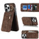 iPhone 13 Pro Max Retro Ring and Zipper RFID Card Slot Phone Case - Brown