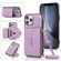 iPhone 13 Pro Max Multi-functional Cross-body Card Bag TPU+PU Back Cover Case with Holder & Card Slot & Wallet  - Purple