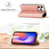iPhone 13 Pro Max LC.IMEEKE Strong Magnetic PU + Matte TPU Horizontal Flip Leather Case with Holder & Card Slots & Wallet  - Rose Gold