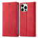 iPhone 13 Pro Max LC.IMEEKE Strong Magnetic PU + Matte TPU Horizontal Flip Leather Case with Holder & Card Slots & Wallet iPhone 13 Pro - Red