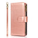iPhone 13 Pro Max Multifunctional Crazy Horse Texture Horizontal Flip Leather Case with 9 Card Slot & Holder & Zipper Wallet & Lanyard  - Rose Gold