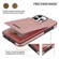 iPhone 13 Pro Max N.BEKUS Vertical Flip Card Slot RFID Phone Case  - Rose Gold