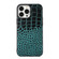 iPhone 13 Pro Max Crocodile Top Layer Cowhide Leather Case  - Cyan Blue