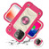 iPhone 13 Pro Max Shockproof Silicone + PC Protective Case with Dual-Ring Holder  - Rose Red