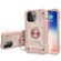 iPhone 13 Pro Max Shockproof Silicone + PC Protective Case with Dual-Ring Holder  - Rose Gold