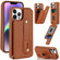 iPhone 13 Pro Max Wristband Vertical Flip Wallet Back Cover Phone Case - Brown