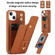 iPhone 13 Pro Max Wristband Vertical Flip Wallet Back Cover Phone Case - Brown