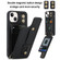 iPhone 13 Pro Max Wristband Vertical Flip Wallet Back Cover Phone Case - Black