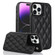 iPhone 13 Pro Max Double Buckle Rhombic PU Leather Phone Case - Black