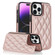 iPhone 13 Pro Max Double Buckle Rhombic PU Leather Phone Case - Rose Gold