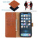 iPhone 13 Pro Max Plain Weave Cowhide Genuine Leather Phone Case  - Brown