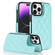iPhone 13 Pro Max Double Buckle Rhombic PU Leather Phone Case - Blue