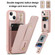 iPhone 13 Pro Max Wristband Vertical Flip Wallet Back Cover Phone Case - Rose Gold