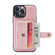 iPhone 13 Pro Max JEEHOOD Anti-theft Brush Magnetic PU + TPU Protective Case with Card Slot  - Pink