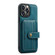 iPhone 13 Pro Max JEEHOOD Anti-theft Brush Magnetic PU + TPU Protective Case with Card Slot  - Blue